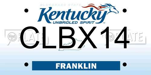 CLBX14 Kentucky License Plate