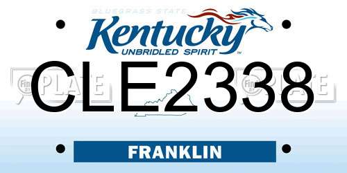 CLE2338 Kentucky License Plate