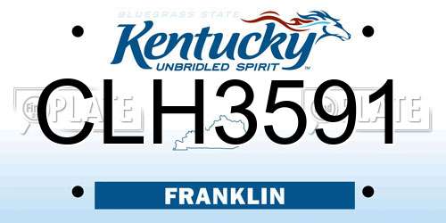 CLH3591 Kentucky License Plate