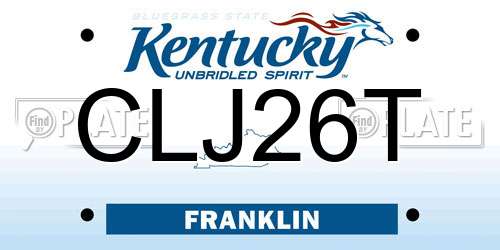 CLJ26T Kentucky License Plate