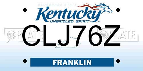 CLJ76Z Kentucky License Plate