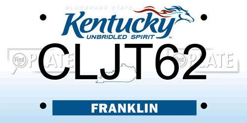CLJT62 Kentucky License Plate