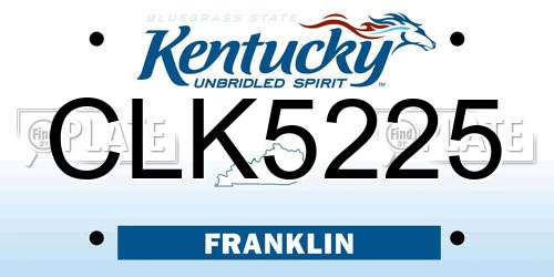 CLK5225 Kentucky License Plate