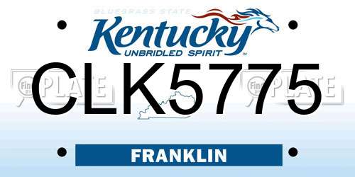 CLK5775 Kentucky License Plate