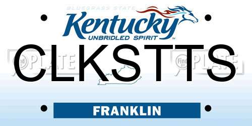CLKSTTS Kentucky License Plate