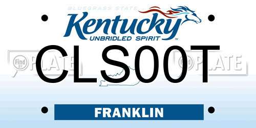 CLS00T Kentucky License Plate