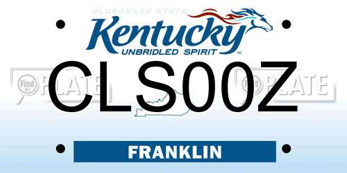 CLS00Z Kentucky License Plate