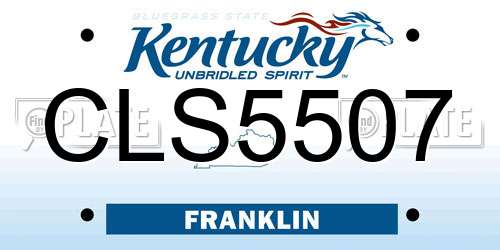 CLS5507 Kentucky License Plate