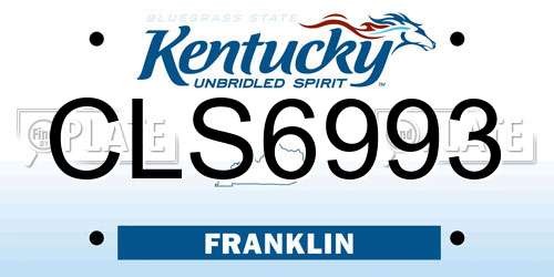 CLS6993 Kentucky License Plate