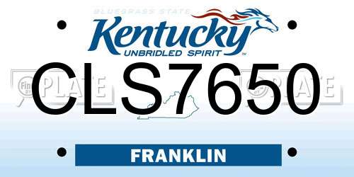 CLS7650 Kentucky License Plate