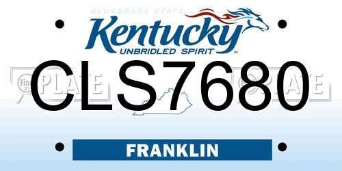 CLS7680 Kentucky License Plate