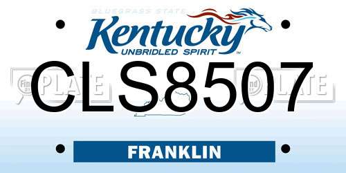 CLS8507 Kentucky License Plate