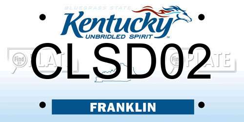 CLSD02 Kentucky License Plate