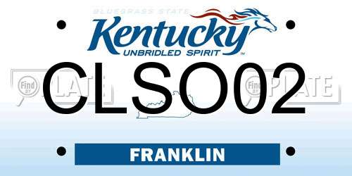 CLSO02 Kentucky License Plate