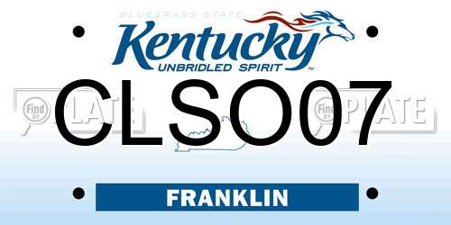 CLSO07 Kentucky License Plate