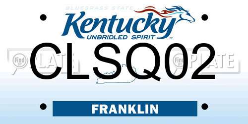 CLSQ02 Kentucky License Plate