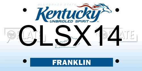 CLSX14 Kentucky License Plate