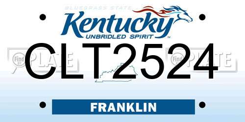 CLT2524 Kentucky License Plate