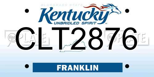CLT2876 Kentucky License Plate