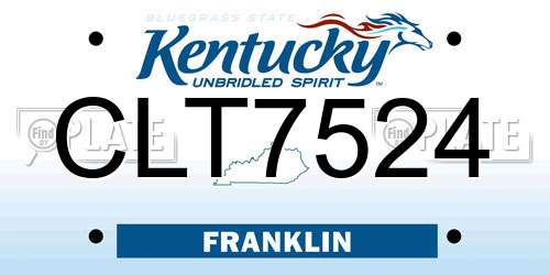 CLT7524 Kentucky License Plate