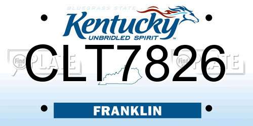 CLT7826 Kentucky License Plate