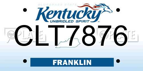 CLT7876 Kentucky License Plate