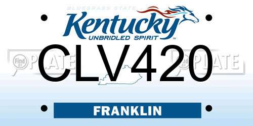 CLV420 Kentucky License Plate
