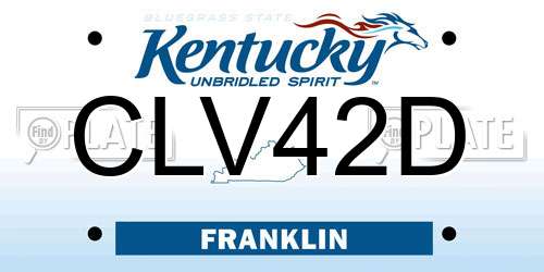 CLV42D Kentucky License Plate