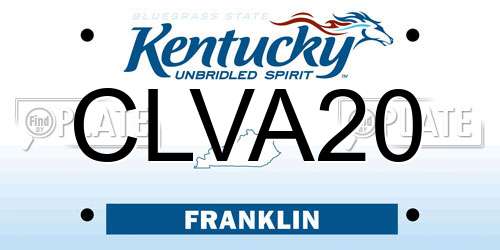 CLVA20 Kentucky License Plate