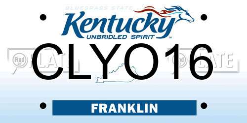CLYO16 Kentucky License Plate