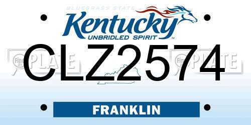 CLZ2574 Kentucky License Plate