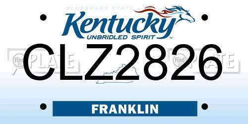 CLZ2826 Kentucky License Plate