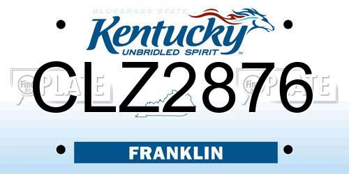 CLZ2876 Kentucky License Plate