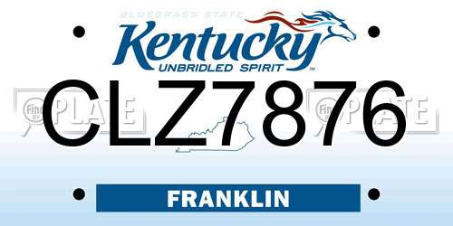 CLZ7876 Kentucky License Plate