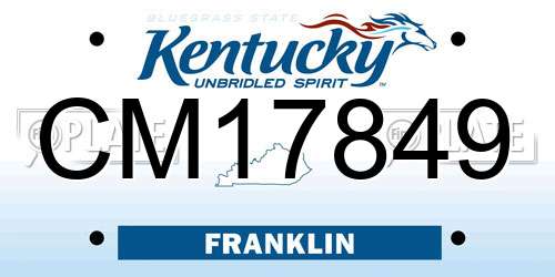 CM17849 Kentucky License Plate