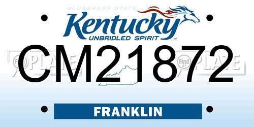 CM21872 Kentucky License Plate