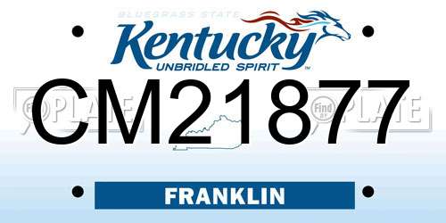 CM21877 Kentucky License Plate