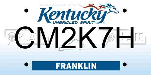 CM2K7H Kentucky License Plate