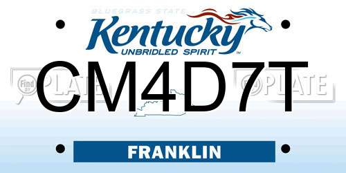 CM4D7T Kentucky License Plate