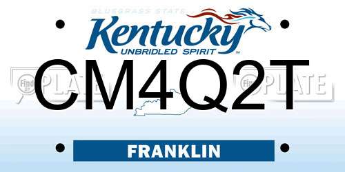 CM4Q2T Kentucky License Plate