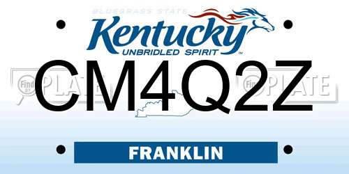 CM4Q2Z Kentucky License Plate