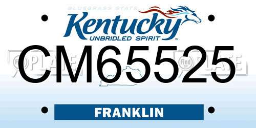 CM65525 Kentucky License Plate