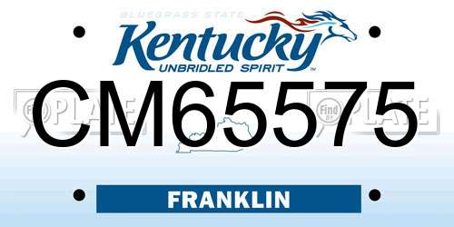 CM65575 Kentucky License Plate