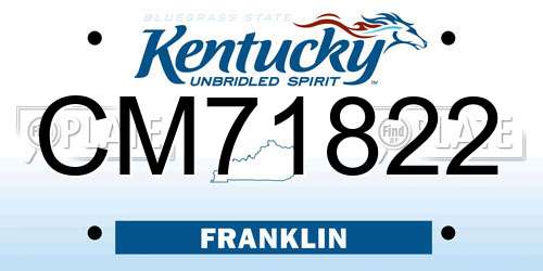 CM71822 Kentucky License Plate