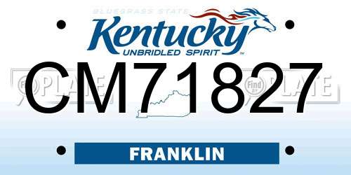 CM71827 Kentucky License Plate