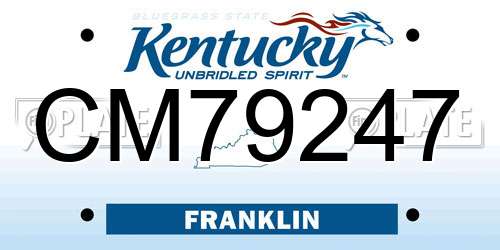CM79247 Kentucky License Plate