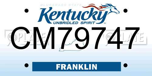 CM79747 Kentucky License Plate