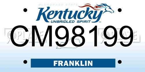 CM98199 Kentucky License Plate