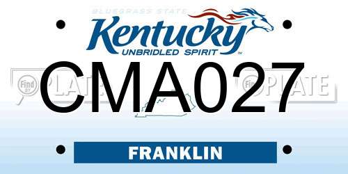 CMA027 Kentucky License Plate