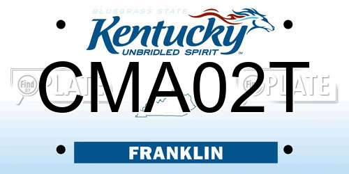 CMA02T Kentucky License Plate
